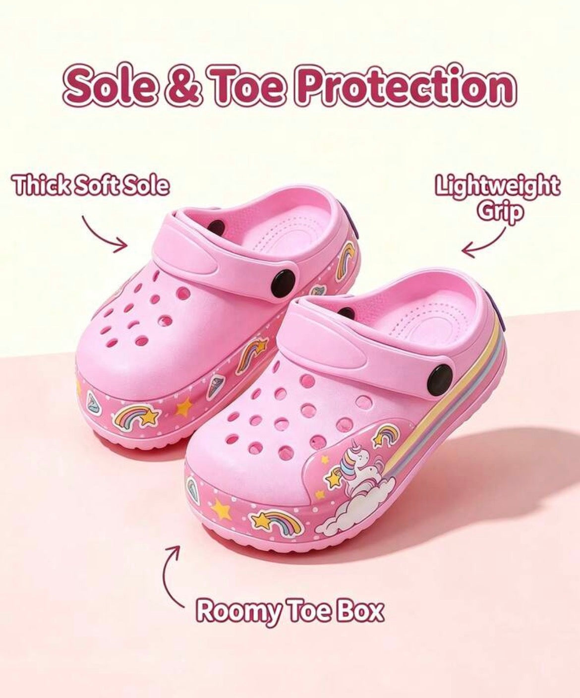 LED Light-Up Unicorn Clogs