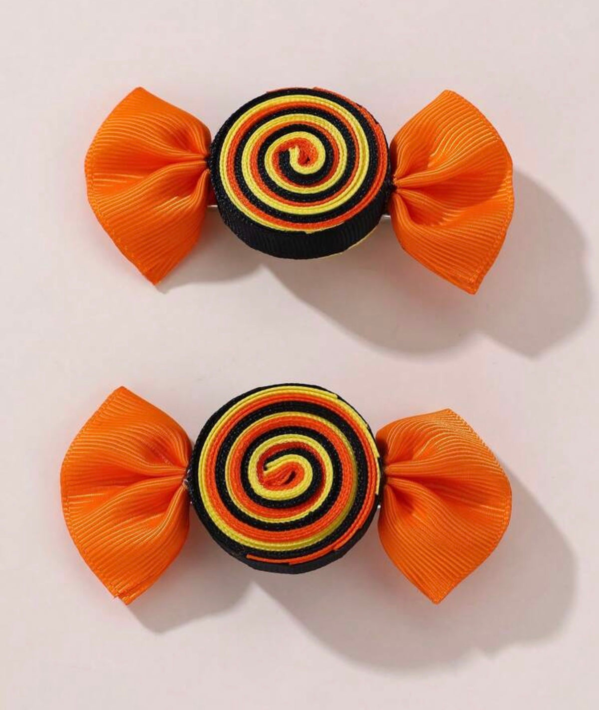 2pcs Colorful Spiral Ribbon Candy-Shaped Hair Clips