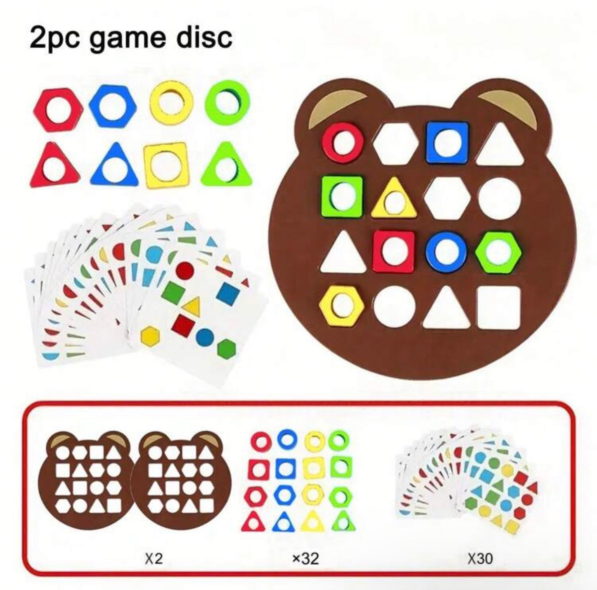 1pc Geometric Shapes Matching Pair Game