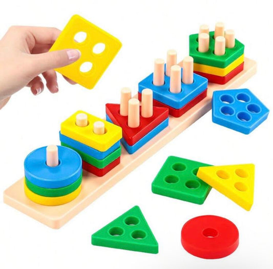 Geometric Shape Sorting Stacking Toy