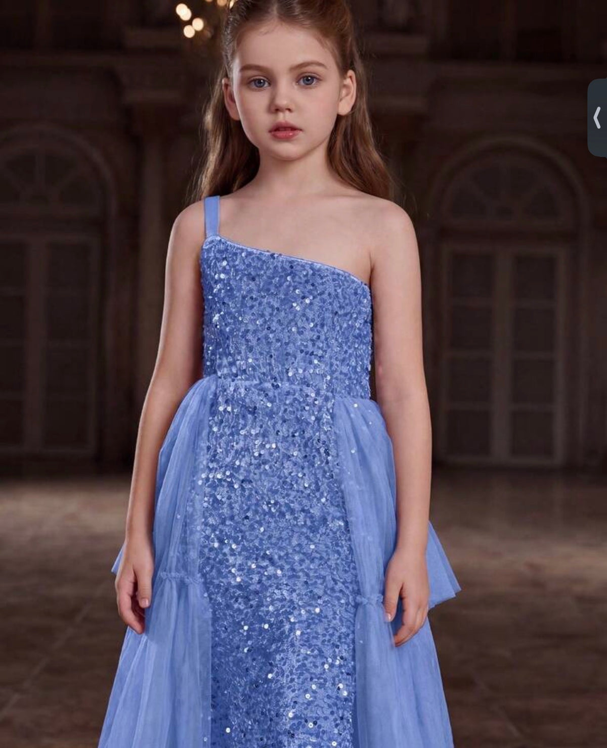 Sleeveless Sequin Floor-Length Evening Dress