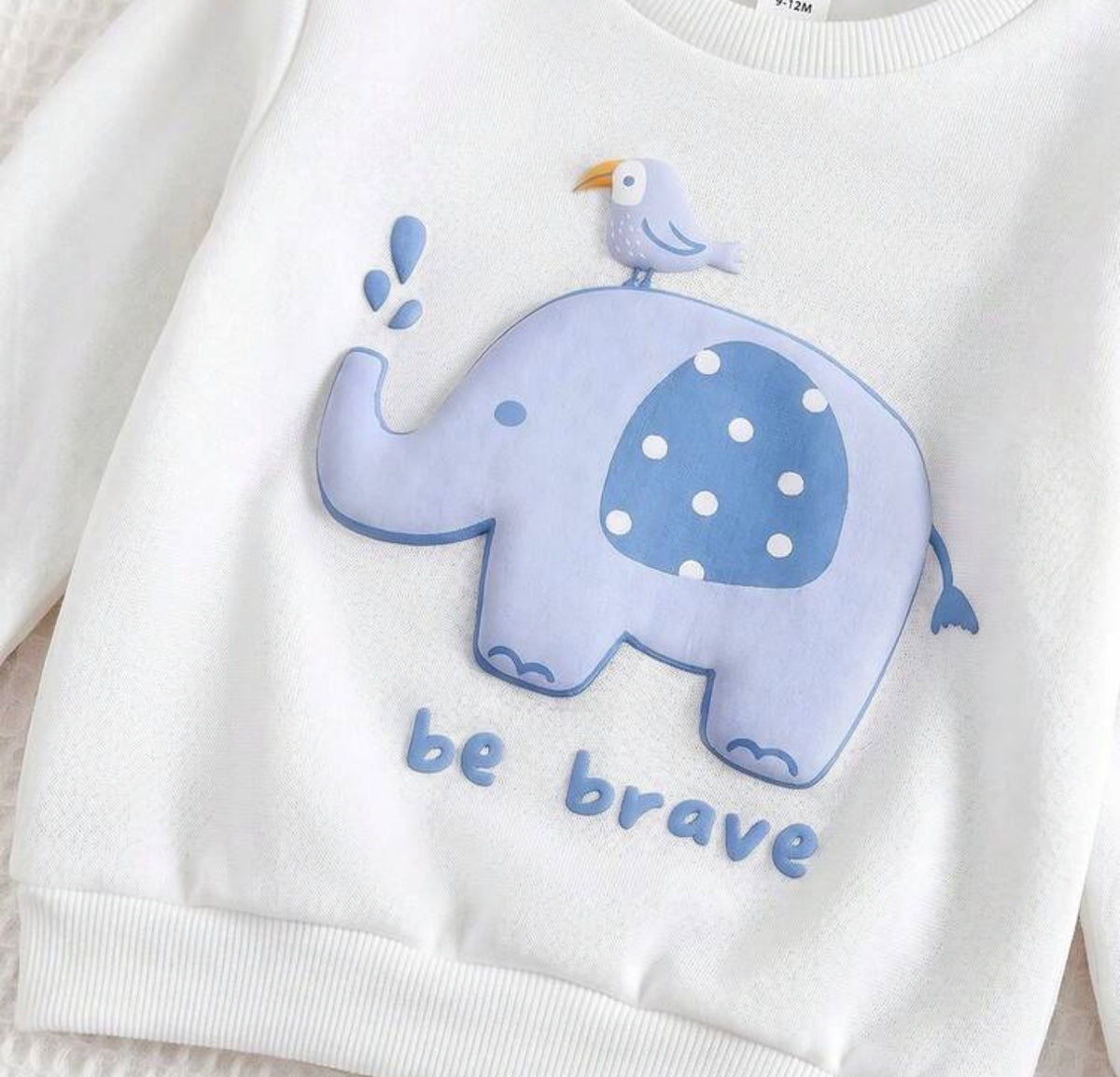 Cartoon Pattern Knitted Soft Leggings 2-Piece Set Blue Winter Comfy Versatile