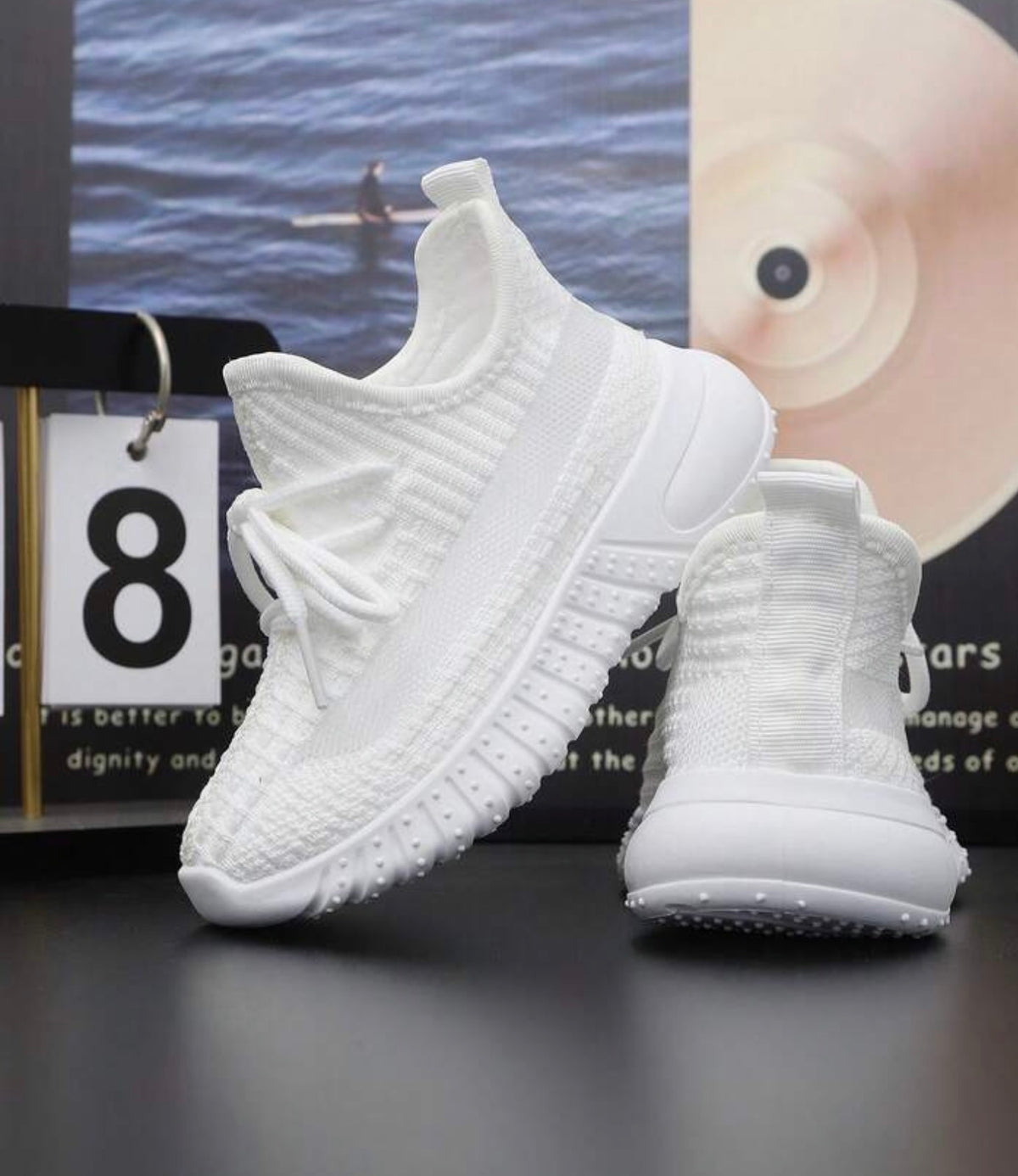 1 Pair Mesh Breathable White Sneakers