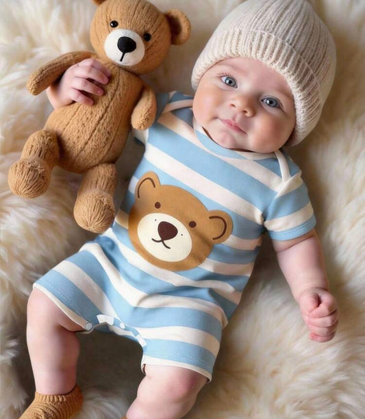 Bear Striped Romper