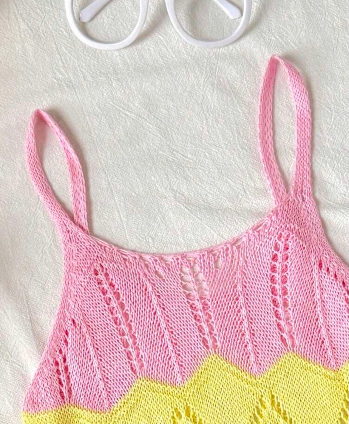 Striped Hollow Out Swimsuit Cover Up