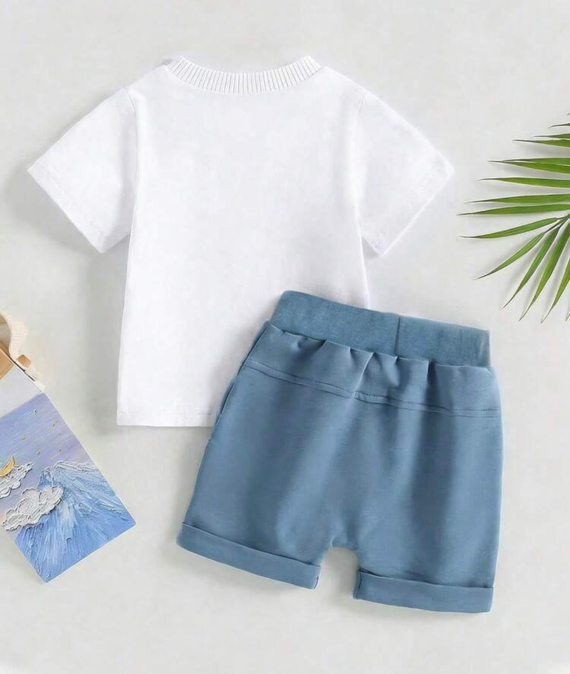 2pcs Set Letter Slogan Graphic T-Shirt And Solid Front Tie Sports Shorts