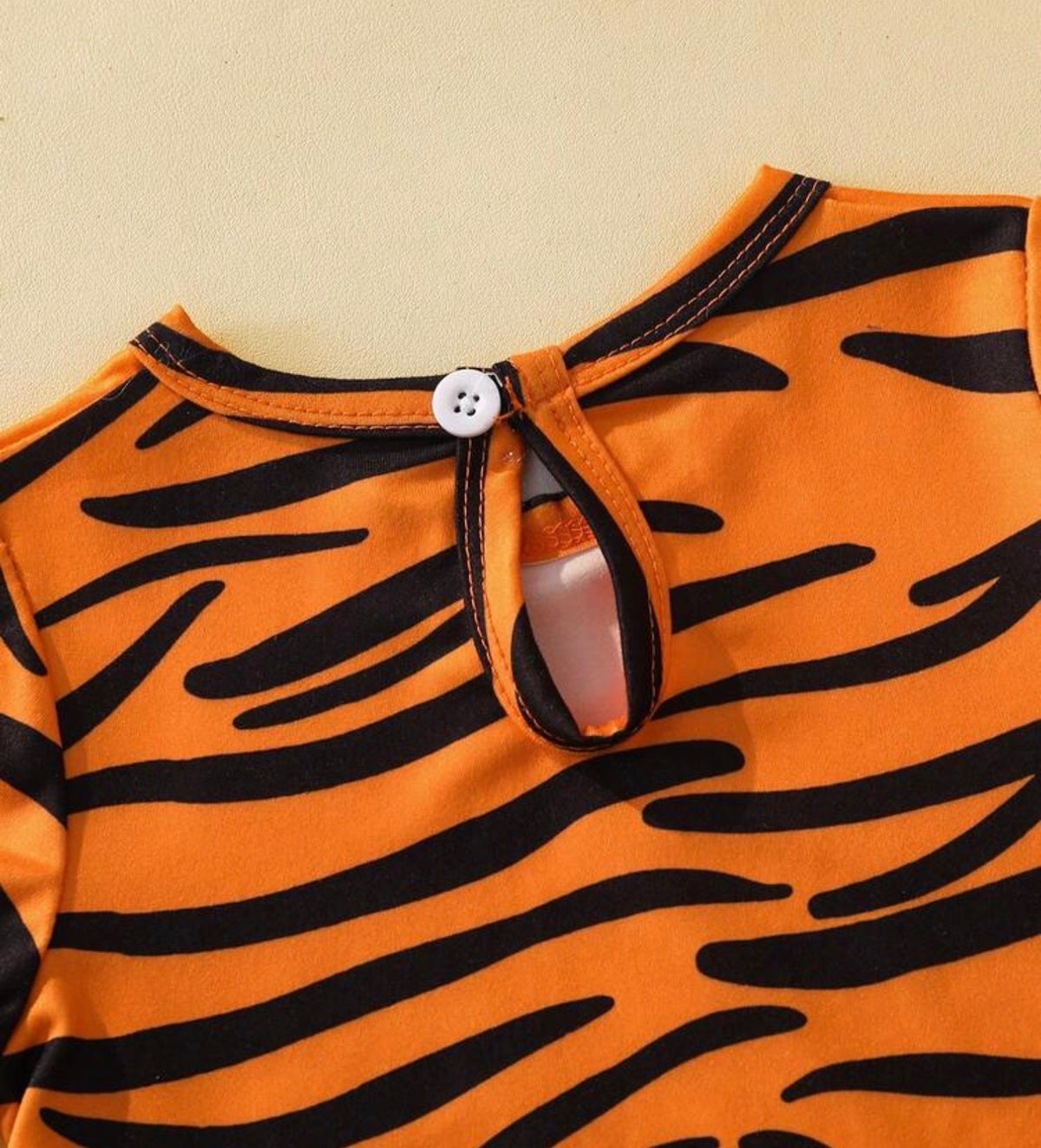2pcs/Set Short Sleeve Tiger Romper + Hat Set,