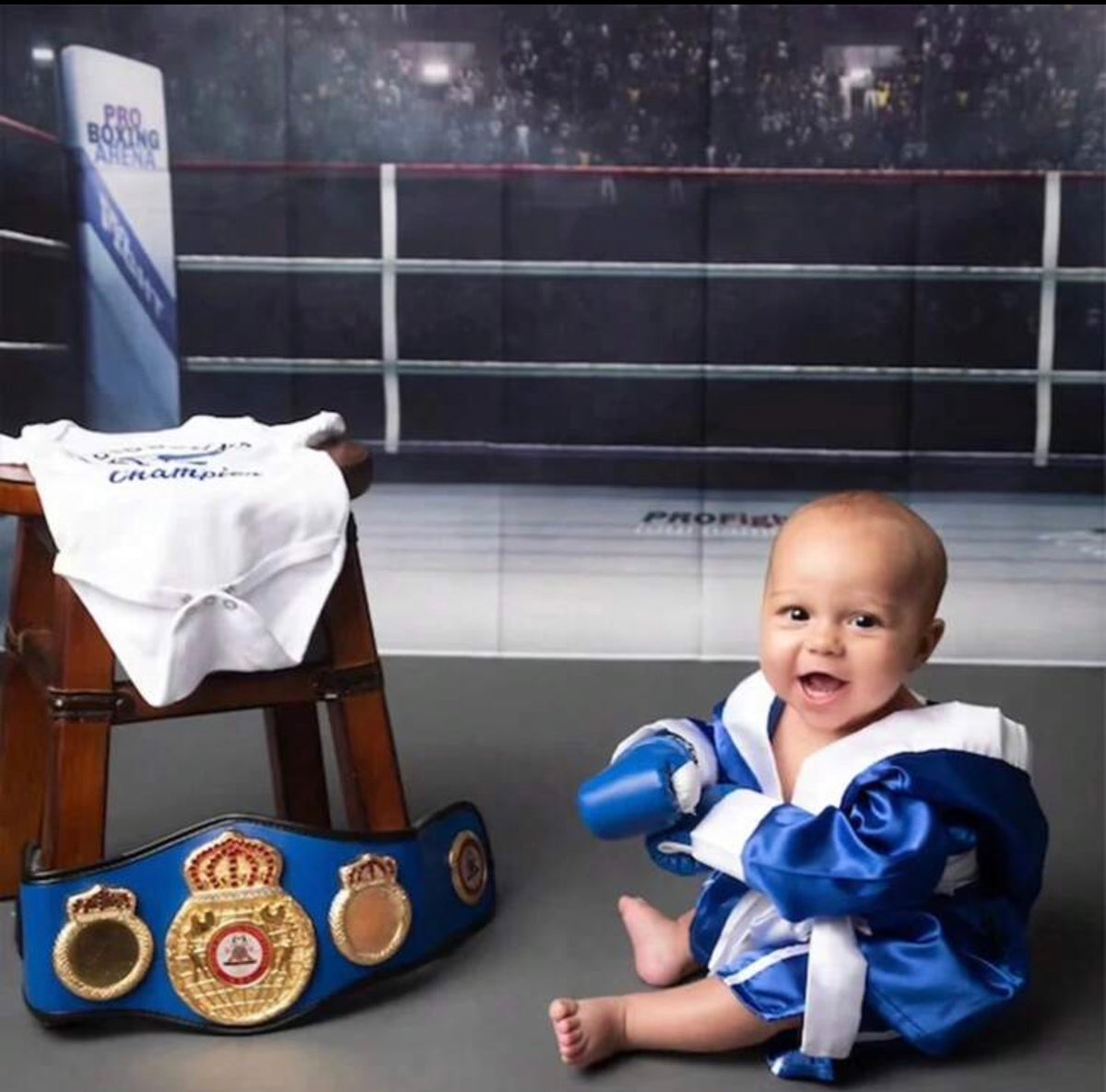 3PCS Newborn Photography Boxer Robe Short And Boxing Set