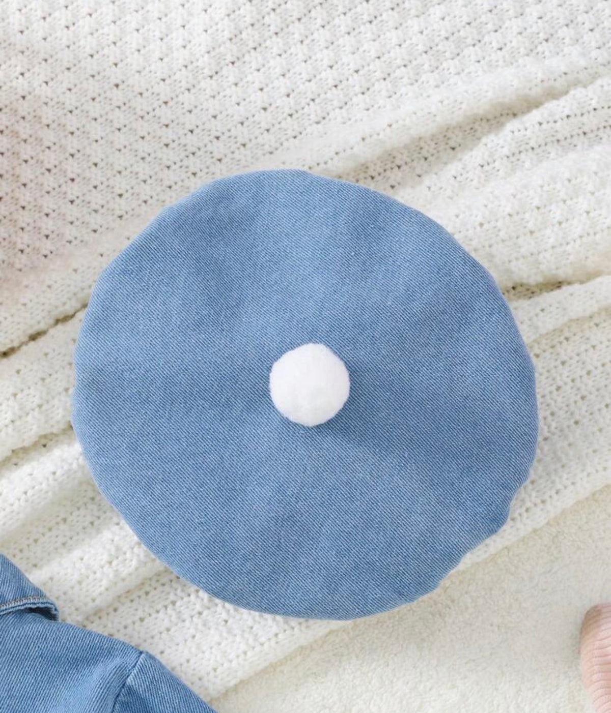 Versatile Washed Blue Denim Dress with hat