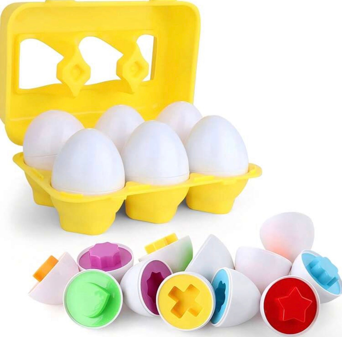 Matching Egg 6pcs Set Colorful & Shape Recognition Sorting Puzzle