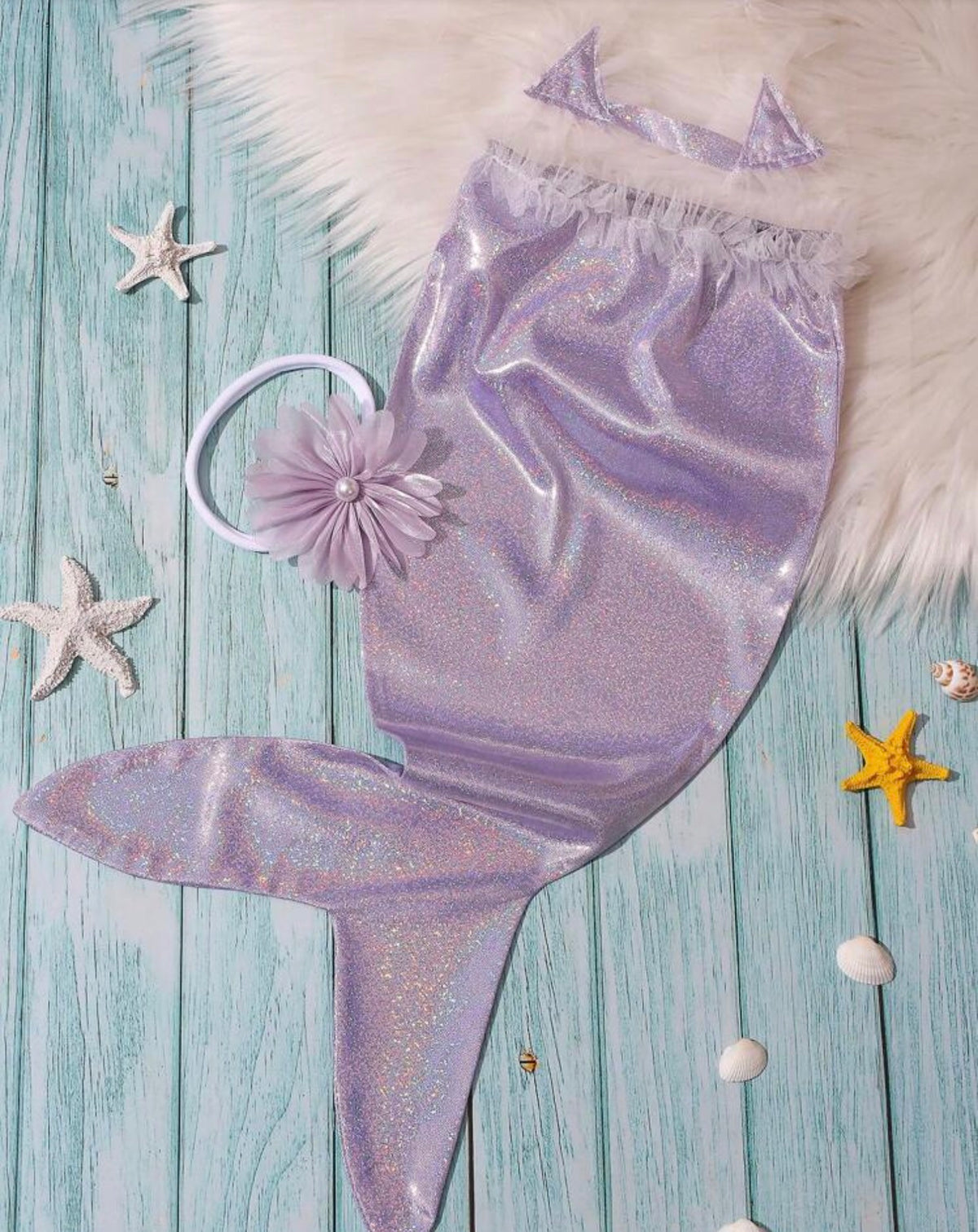 Shiny Mermaid Fish Tail Hem Photography Prop