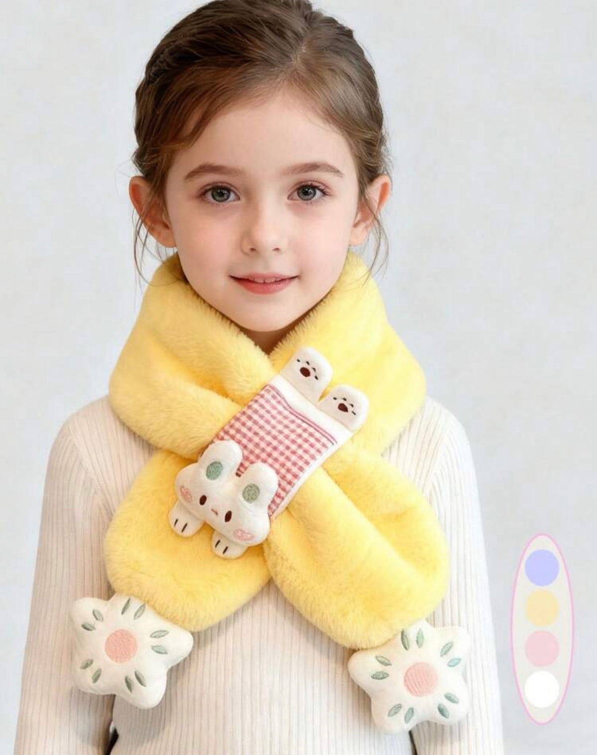 1pc Girls' Rabbit Plush Scarf