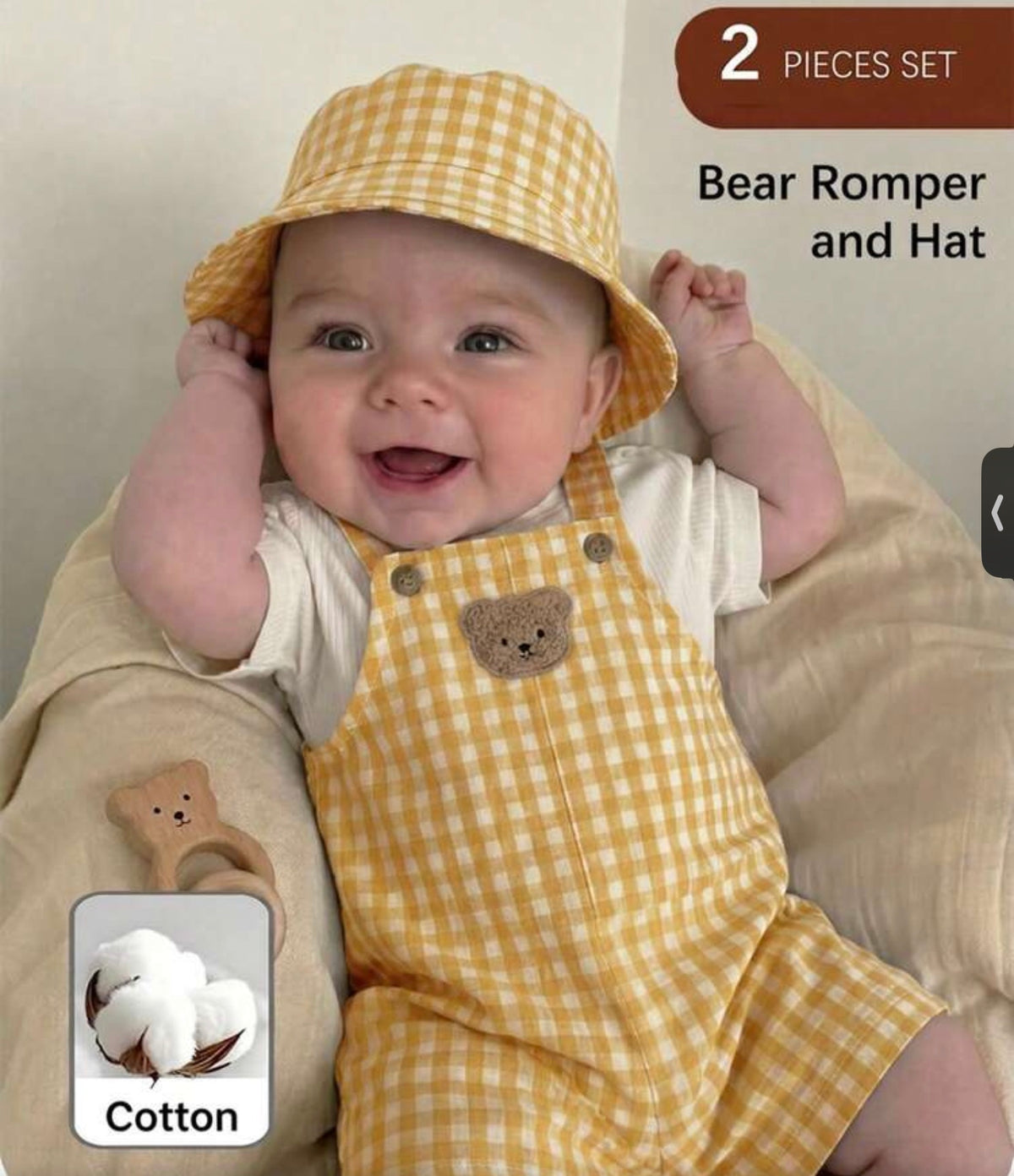 Baby Boy Patch Bear Patch Romper