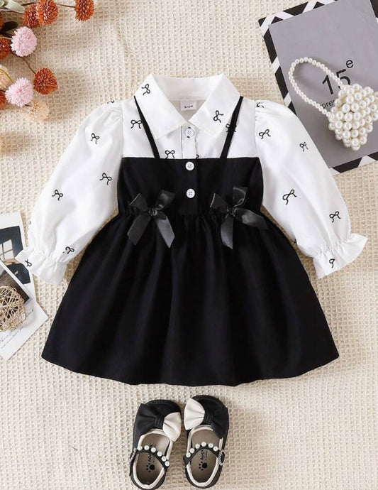 Collared Puff Sleeve 2 In 1 A-Line
