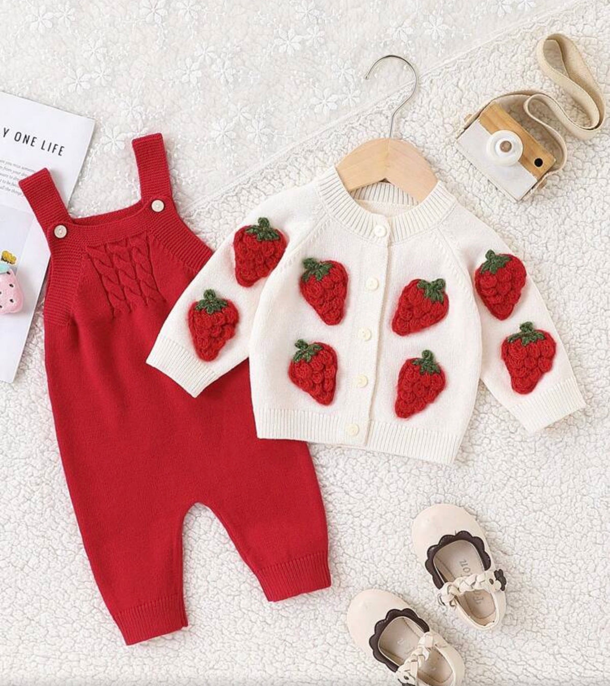 2 Pieces Knitted Set Versatile Top & Knit Jumpsuit, Autumn/Winter