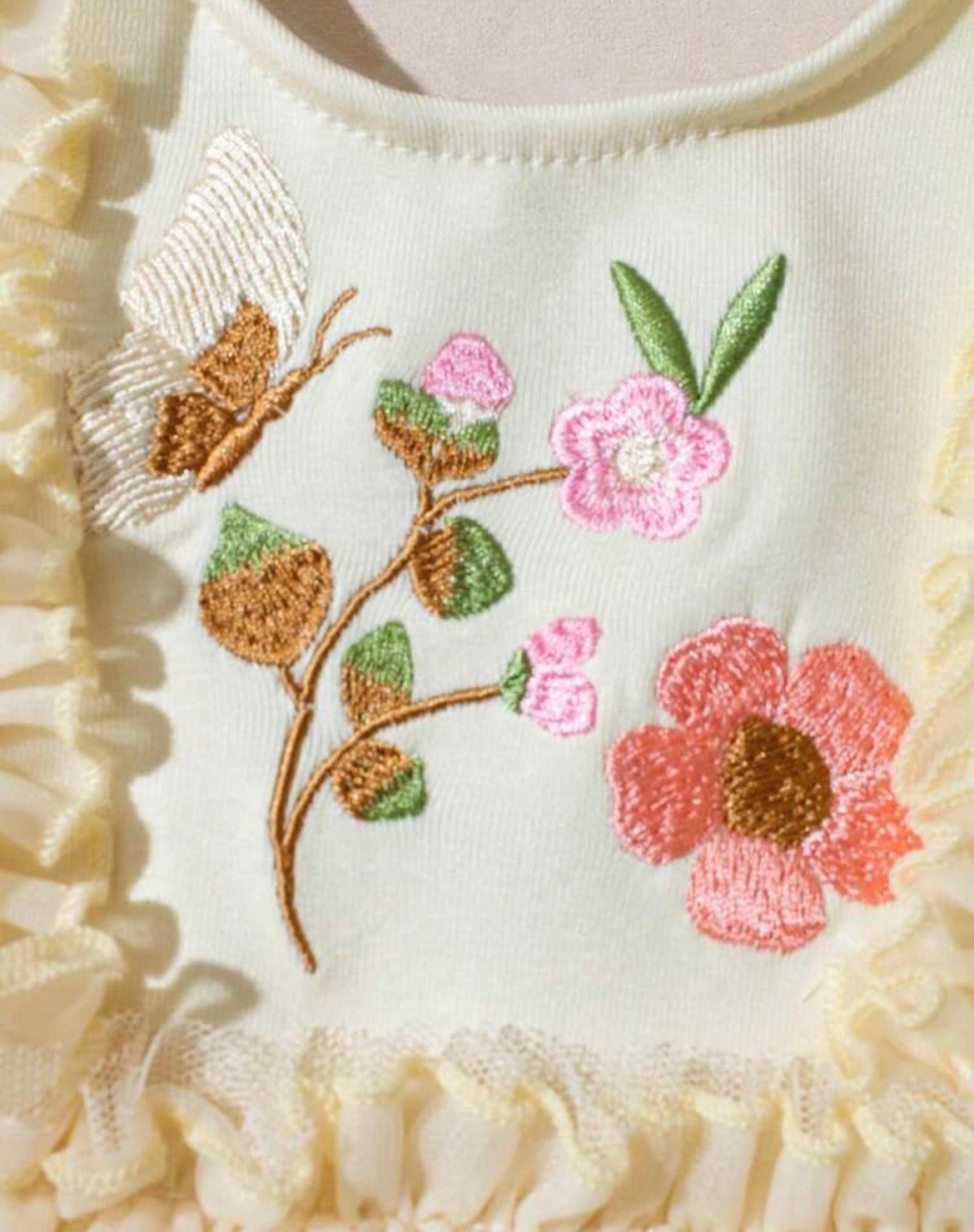 Newborn Baby Floral Embroidered Romper With Headband