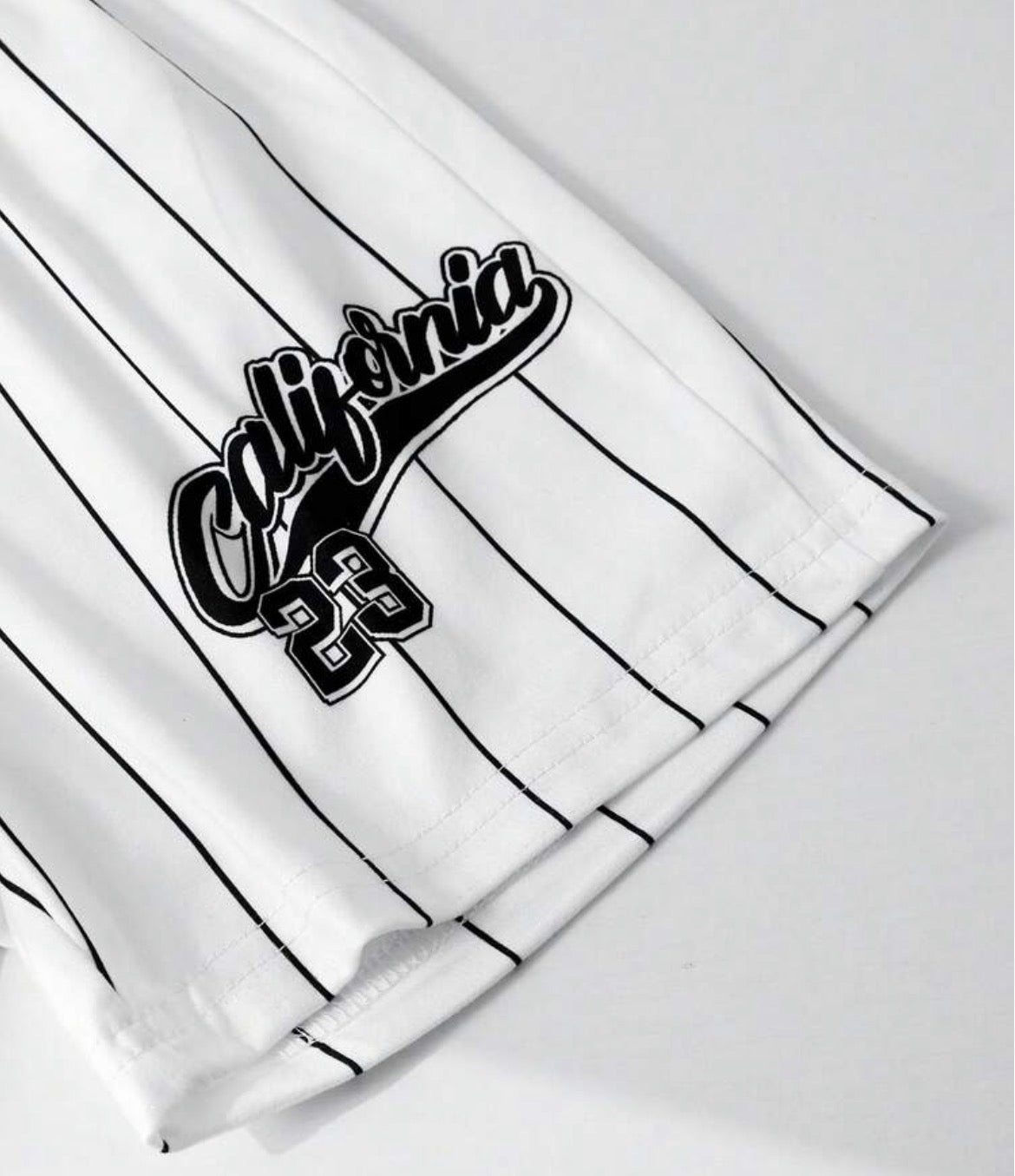 2pcs/Set Baseball Tee With   Ribbed Short Sleeve Top And Shorts Set