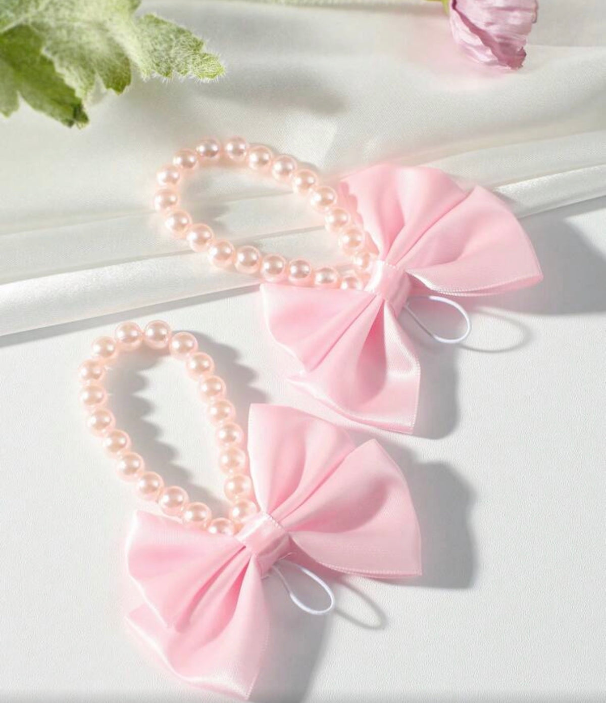 Newborn Photo Props Pearl Bow Decor Foot Ornaments