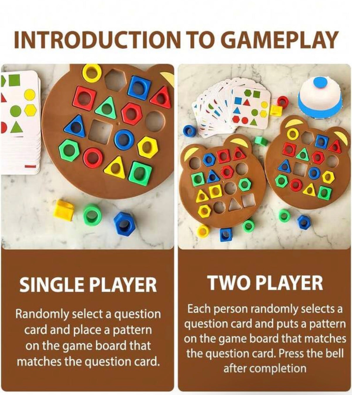 1pc Geometric Shapes Matching Pair Game