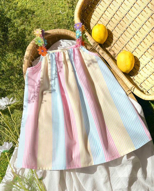 Floral ribbon Patchwork Striped A-line