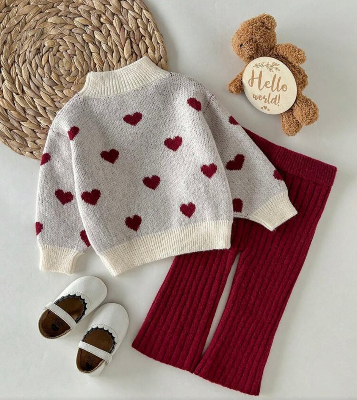 Autumn/Winter Casual Long Sleeve Sweater And Elastic Waist Long Pants Set