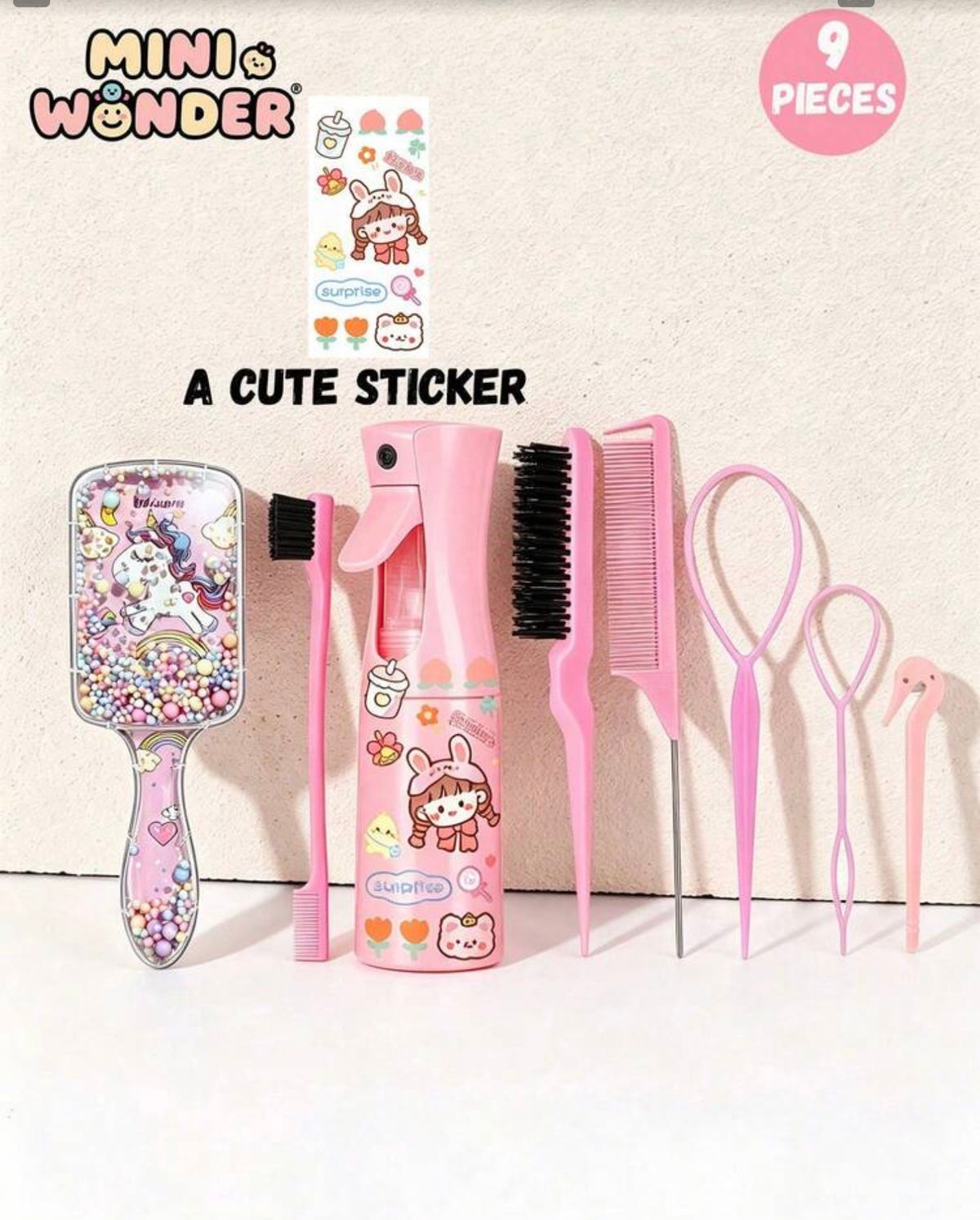 9pcs Unicorn Hair Comb Set
