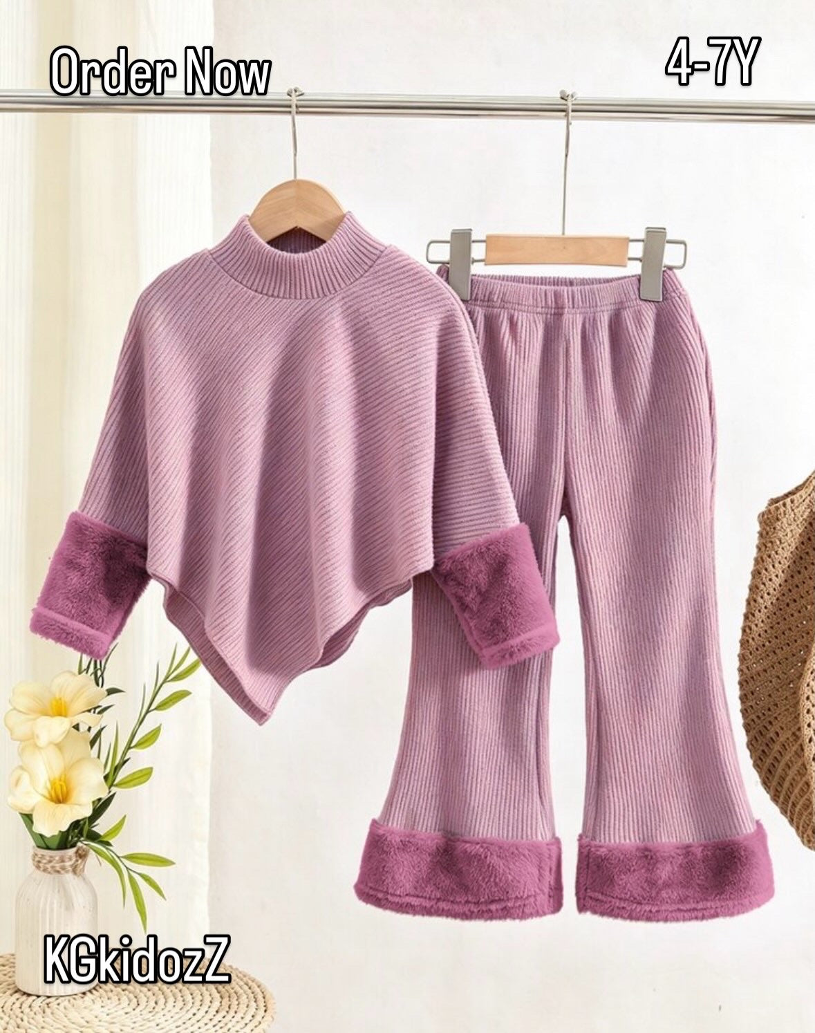 Polar Fleece Long Sleeve T-Shirt Top Paired With trousers