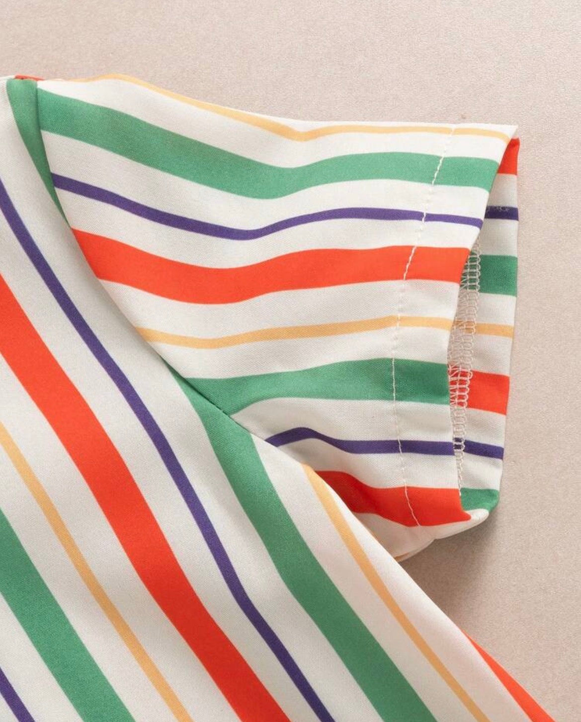 2pcs/Set Striped Collar Short Sleeve Shirt And Matching Shorts