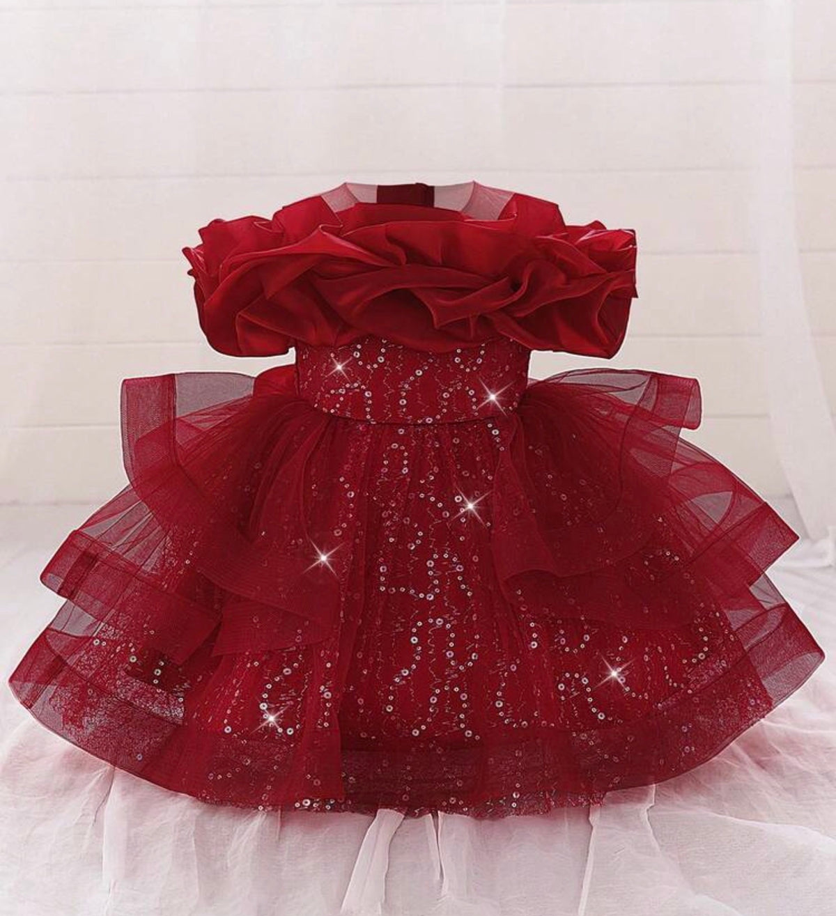 Sequin Tulle Glamorous Puffy Princess Dress Headband Not Included