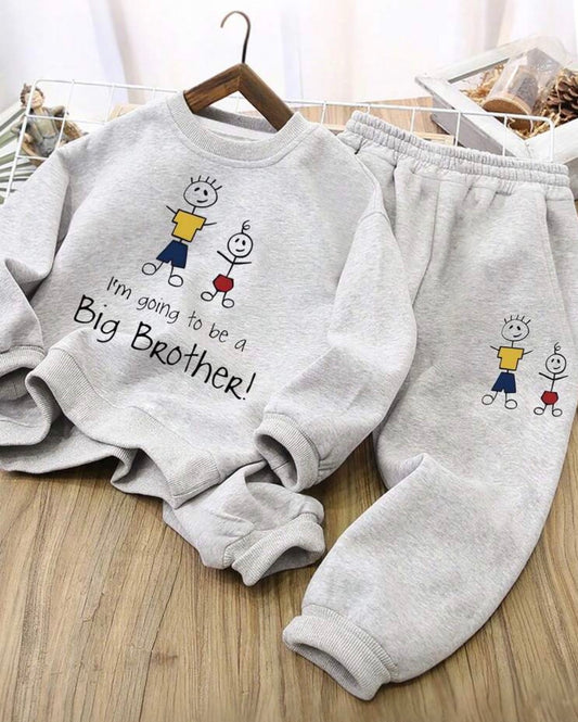 2pcs/Set Warm Minimalist Printed Sweatshirt Autumn