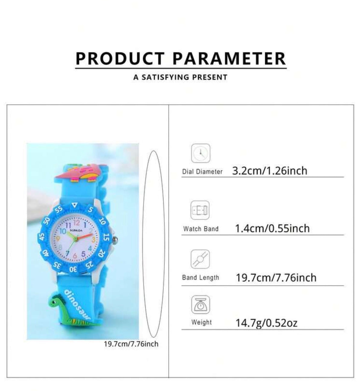 1pc Dinosaur Time Watch, Quartz Watch