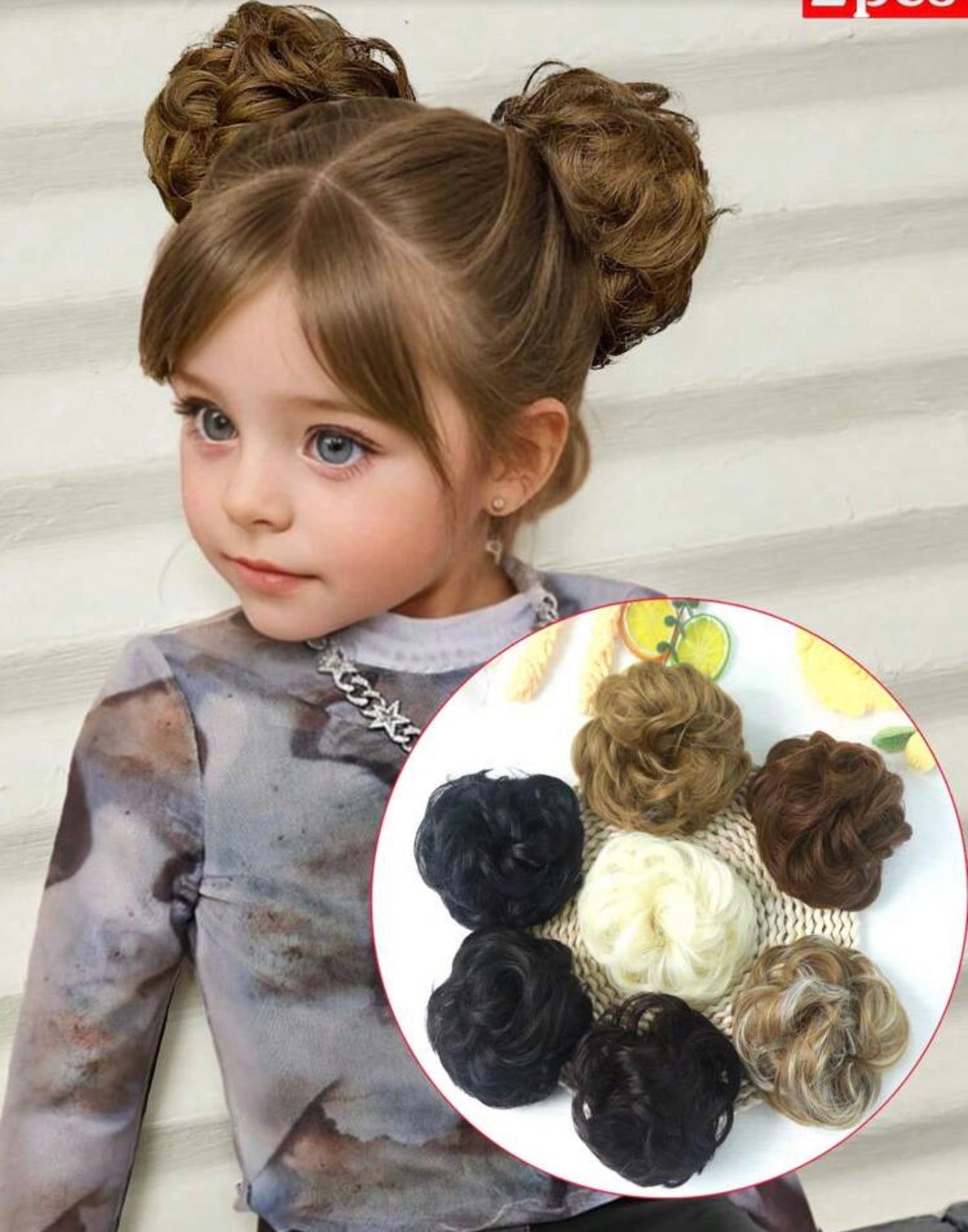 2pcs Synthetic Curly Hair Bun Pieces