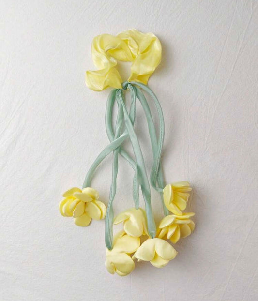Women's Elegant Tulip Flower Ribbon Hair Tie, Sweet Floral Elastic Band, Premium Flower Bud Hair Tie, Cute Floral Hair Accessory, Suitable For Daily Wear Ponytail Elastics Rubber Bands