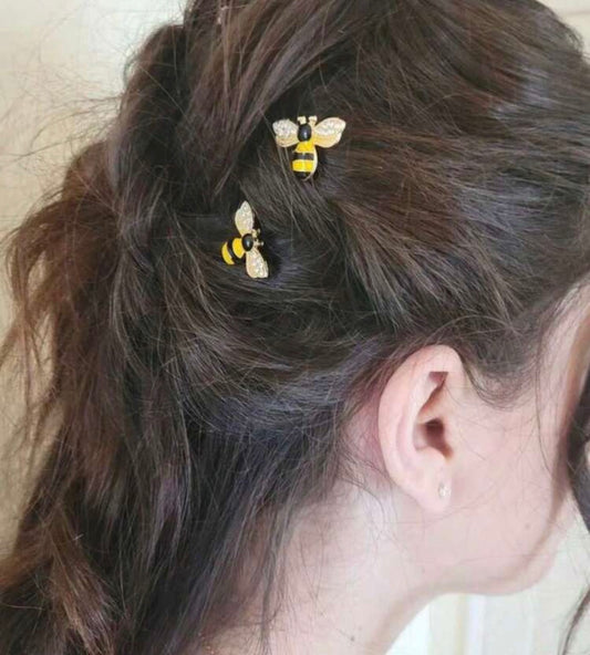Crystal Glazed Bee Straight Clips
