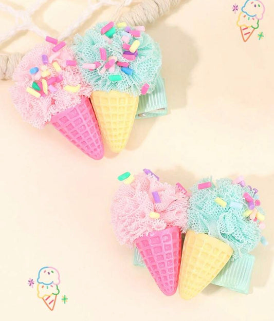 2pcs Ice Cream Hair Clips
