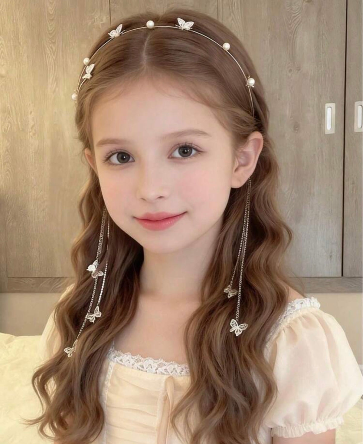 Butterfly Tassel Headband Is Made Of Synthetic Cubic Zirconia