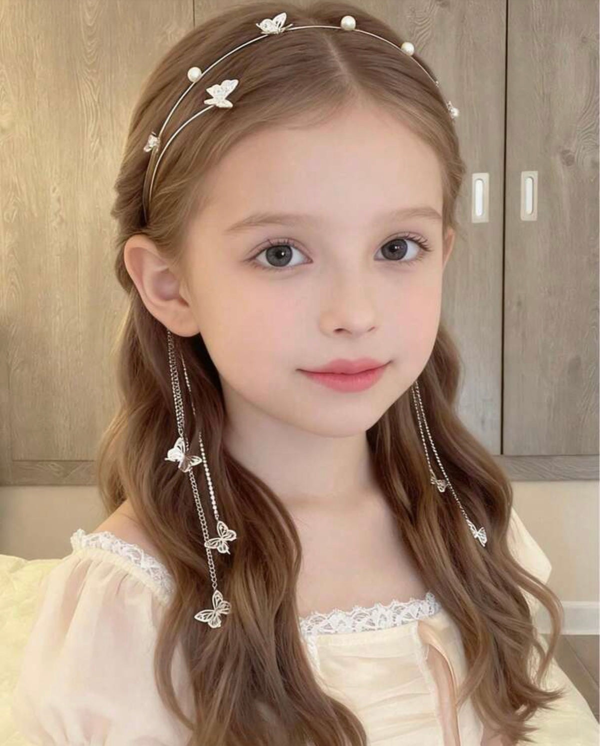 Butterfly Tassel Headband Is Made Of Synthetic Cubic Zirconia