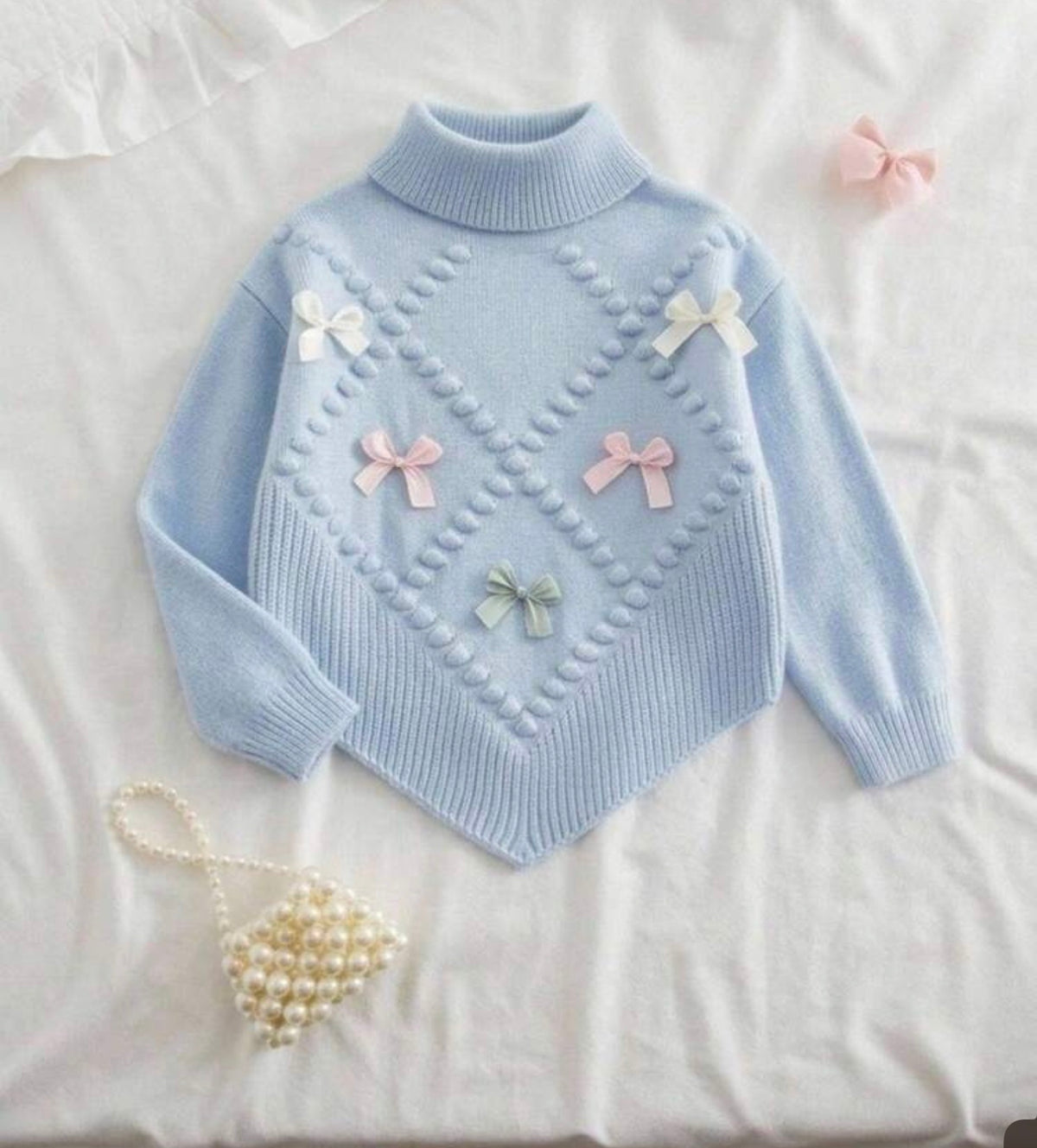 Sweater Floral And Bow Autumn