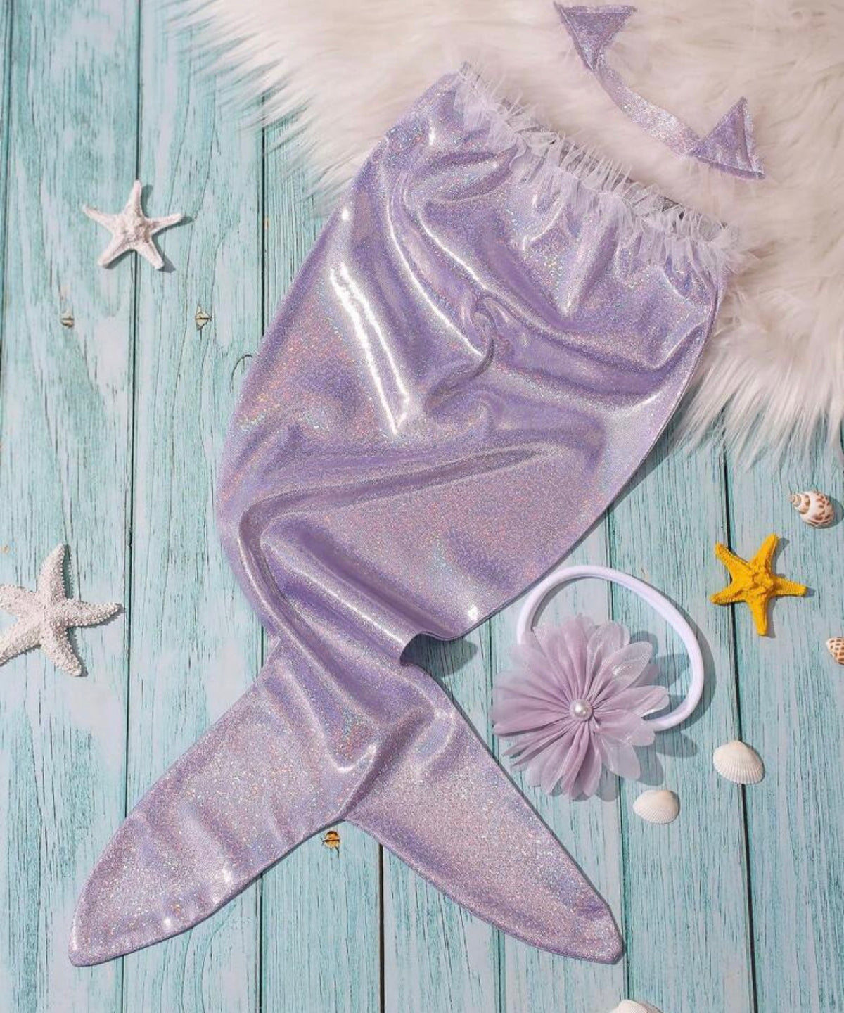 Shiny Mermaid Fish Tail Hem Photography Prop
