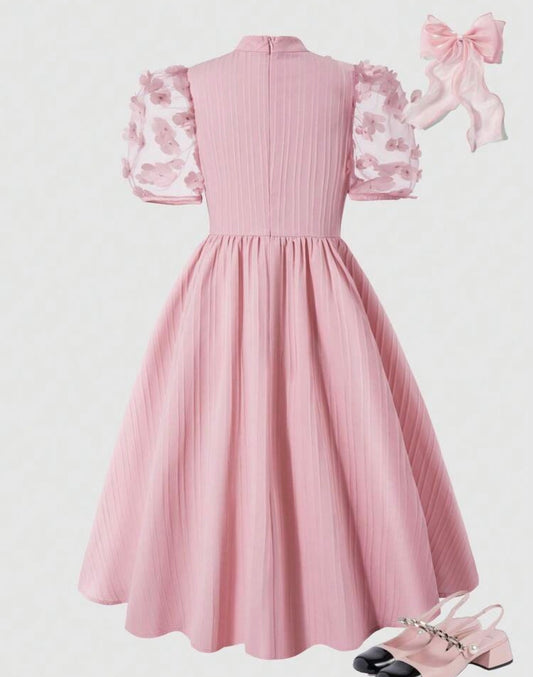 Pearl Beaded Sleeves, Hollow Bowknot