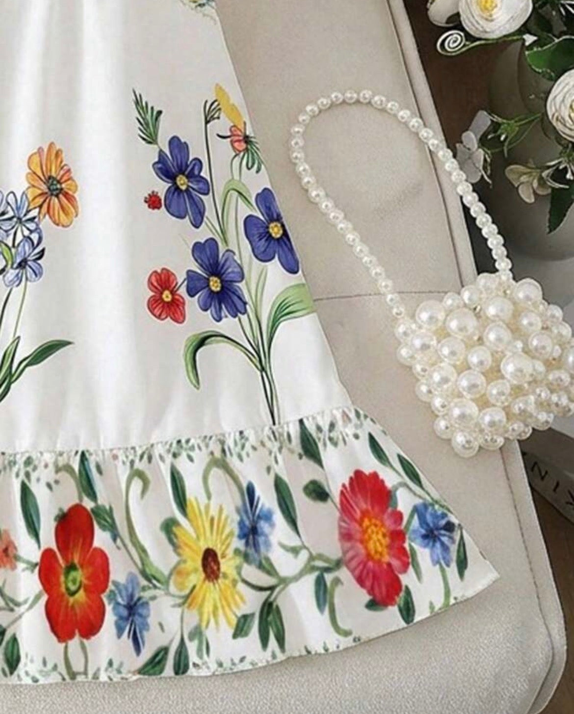 White floral printed frock