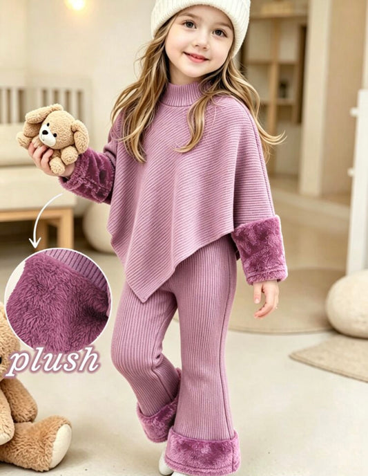 Polar Fleece Long Sleeve T-Shirt Top Paired With trousers