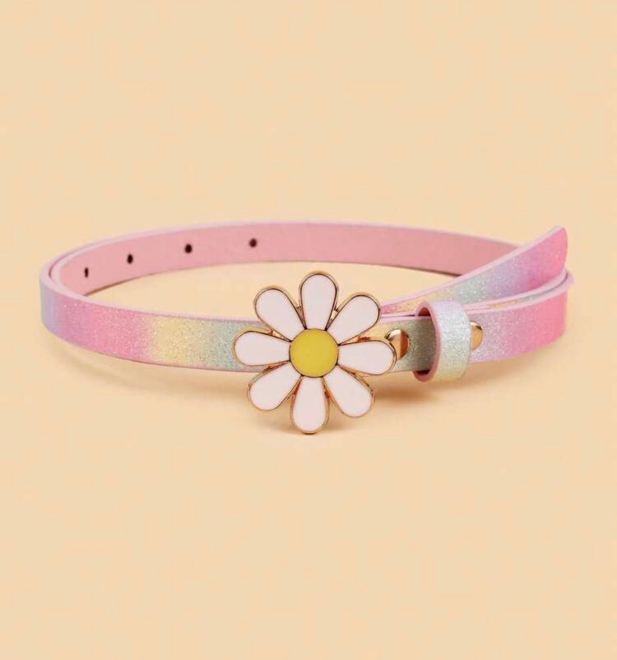 1pc Floral Buckle Thin Waist Belt For Teenagers