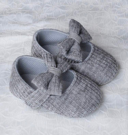 1 Pair Girls' Bow Knit Fabric Slip-On Cute Flats