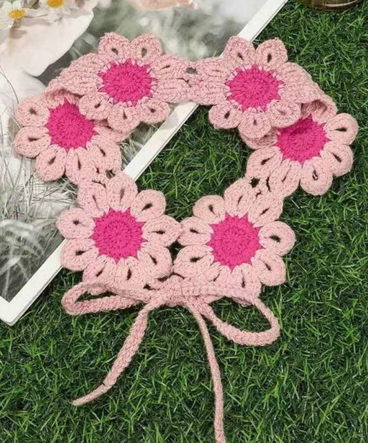 1pc Bohemian Style Sweet Handmade Woven Flower Long Hair Band,
