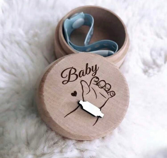 Baby Hospital Bracelet Keepsake Box Wooden Baby Birth Commemorative