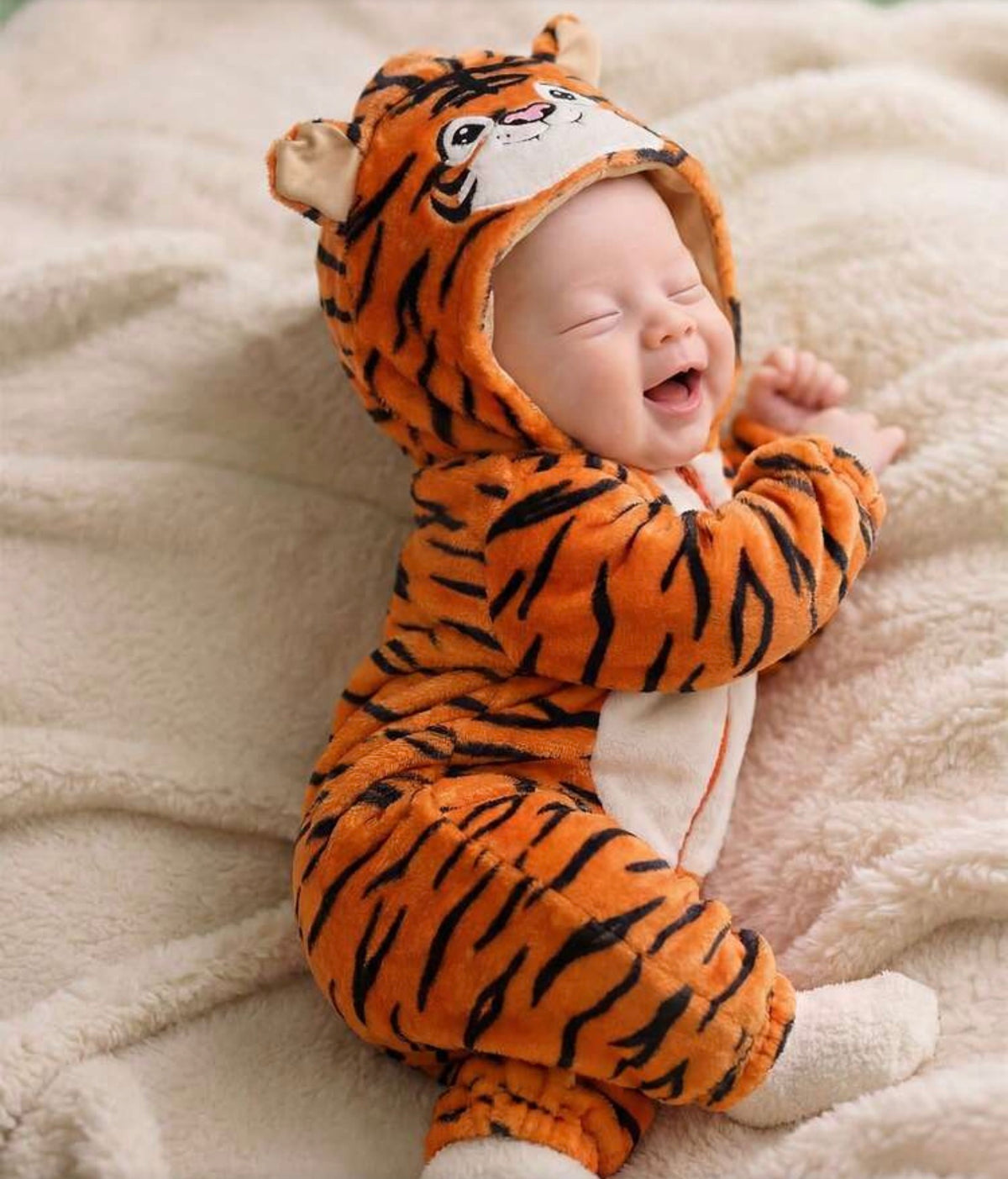 Animal Print Zipper Hooded One-Piece