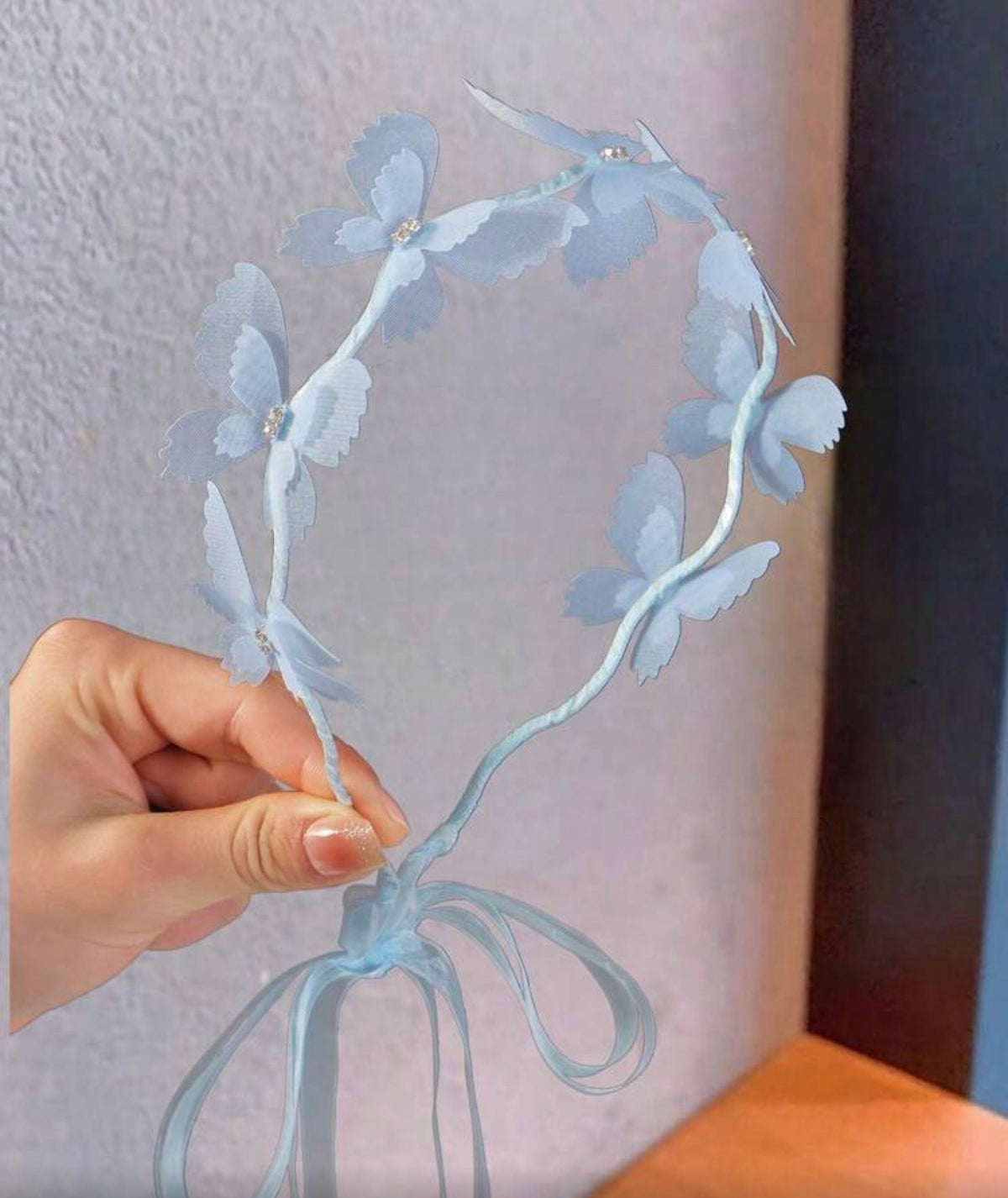 1pc Ethereal Sweet Fabric Mesh Butterfly Ribbon Headband