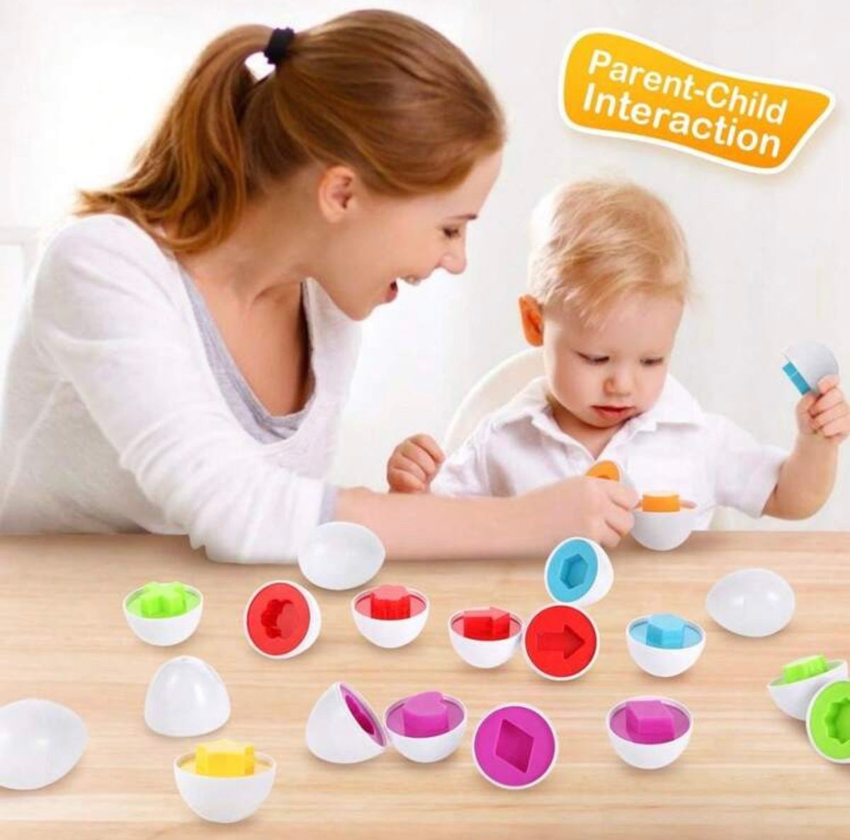 Matching Egg 6pcs Set Colorful & Shape Recognition Sorting Puzzle