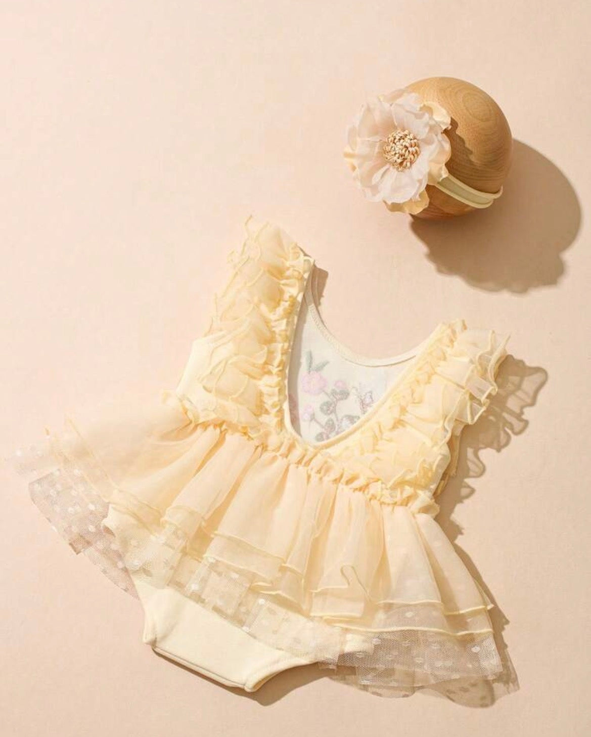 Newborn Baby Floral Embroidered Romper With Headband